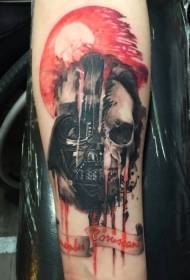 Model de tatuaj cască color Darth Vader cu braț