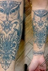Gioielli in stile junk braccio con tatuaggio gufo