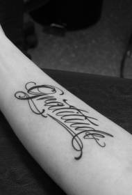 Modello di tatuaggio alfabeto inglese piegato braccio