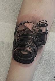 臂章歐美黑灰色學校相機紋身圖案