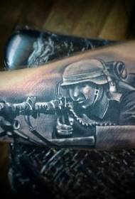 남자 팔 2 차 세계 대전 독일 군인 문신 패턴