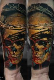 I-tattoo yesikhumba sabantu enemibala egqamile kwisitayela esinengqondo