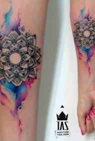 Арм Брахман кольоровий малюнок татуювання сплеск фарби
