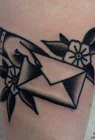 Opaska na rękę stara szkoła kwiat koperta tatuaż wzór