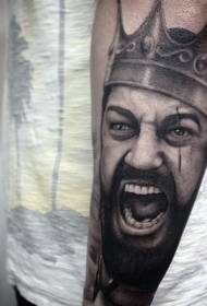 Motif de tatouage Leonida roi lavé gris roi