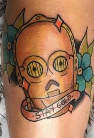 Braccio vecchio stile colorato modello di tatuaggio robot