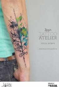 Majhna roka brizga barvno drevo vzorec tatoo
