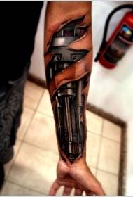Озброєння зброї татуювання 3D механічних деталей
