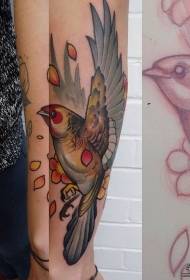 výběžek školy pták květ tetování vzor