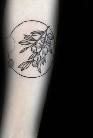 Arm schwarzer Olivenzweig Tattoo Muster