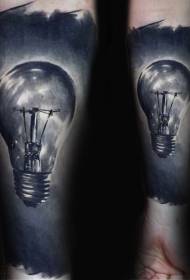 Arms amazing black realistic light bulb tattoo pattern
