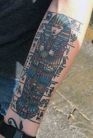 Ручно обојени винтаге египатски зидни зид тетоваже