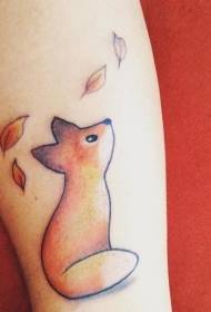 Eenvoudige arm als een kleurrijk vos tattoo-patroon