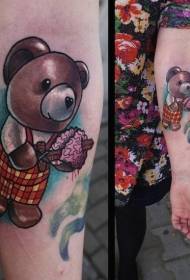 Cute mëttel Faarf Baart Tattoo Muster mat Waffen