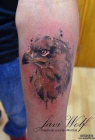 Små arm färg stänk bläck örn huvud tatuering mönster