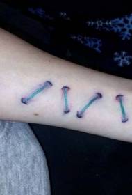 Arm color realistic skin secant tattoo pattern