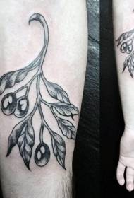 braccio tatuaggio ramo di ulivo nero