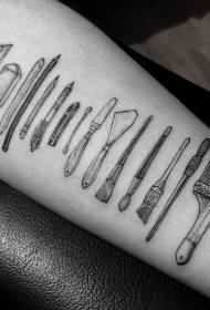 Arm minimalistische zwarte kunst schilderij tool tattoo patroon