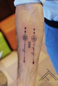 Armlet Letter en Symbol Arrow Black Tattoo Patroon