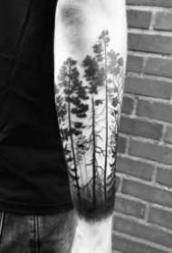 Svarteskog tema svart tre skog landskap tatovering bilder