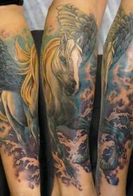 Illustrationkpụrụ okike eji agba ụdị acha odo Pegasus tattoo