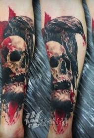 Arm ужас кървав човешки череп татуировка модел