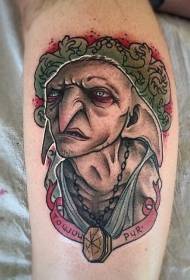 Modello del tatuaggio del ritratto del mostro nel film del braccio