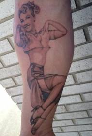 Male arm realistic babes tattoo pattern