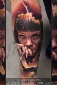 Arm realistické žena portrét tetovanie vzor