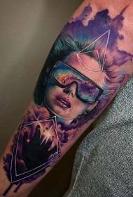 Farverigt underarm moderne kvindelig tatoveringsmønster