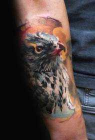 small arm colorful realistic realistic Eagle tattoo pattern