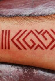 Ръцева личност червен латински символ татуировка модел