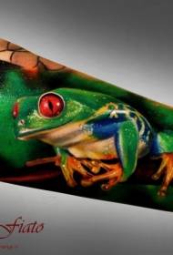 Modello di tatuaggio rana meravigliosamente realistico di colore del braccio
