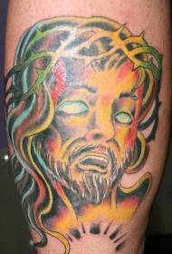 Исусов облик тетоважа у боји ногу очајан