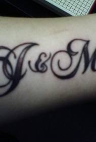 Kar vágott rövid angol ábécé tetoválás minta