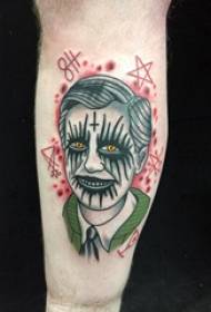 Straszny obraz tatuażu przestraszonego tatuażu na ramieniu chłopca