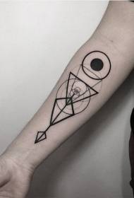piccolo braccio nero vari disegni geometrici del tatuaggio