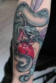 Bras de couleur moderne avec motif tatouage pomme
