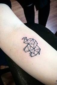 Modello di tatuaggio a forma di elefante geometrico con braccio piccolo
