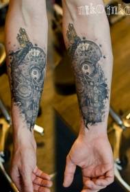 modello di tatuaggio meccanico biomeccanico di colore del braccio