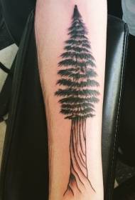 Braccio grigio semplice grande immagine del tatuaggio di pino