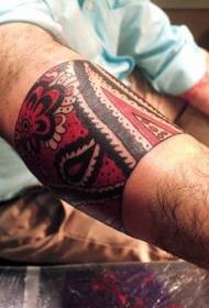 Arm color tribal style totem tattoo pattern