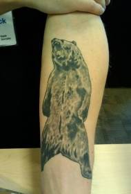 Liten arm grå bjørn personlighet tatovering mønster