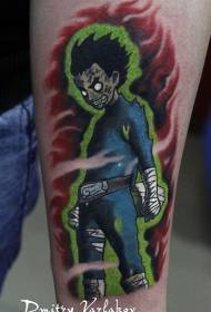 Arm rangi Kijapani katuni mtindo mapepo shujaa kijana tattoo