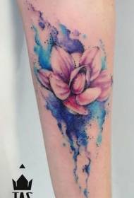 ტერფის Lotus splash მელნის შეღებილი tattoo ნიმუში