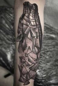 Increíble tatuaje en forma de lobo en estilo xeométrico