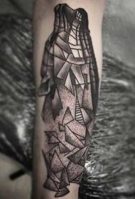 Incredibile tatuaggio a forma di lupo in stile geometrico