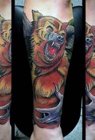 Braç patró de tatuatge de werewolf enfurismat estil de l'escola nova