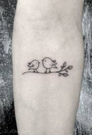 Modèle de tatouage simple petit oiseau frais