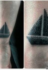 Kiskaros európai és amerikai pont tetoválás geometriai vitorlás egyszerű tetoválás minta